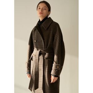 MOHAN Check Double Wool Coat